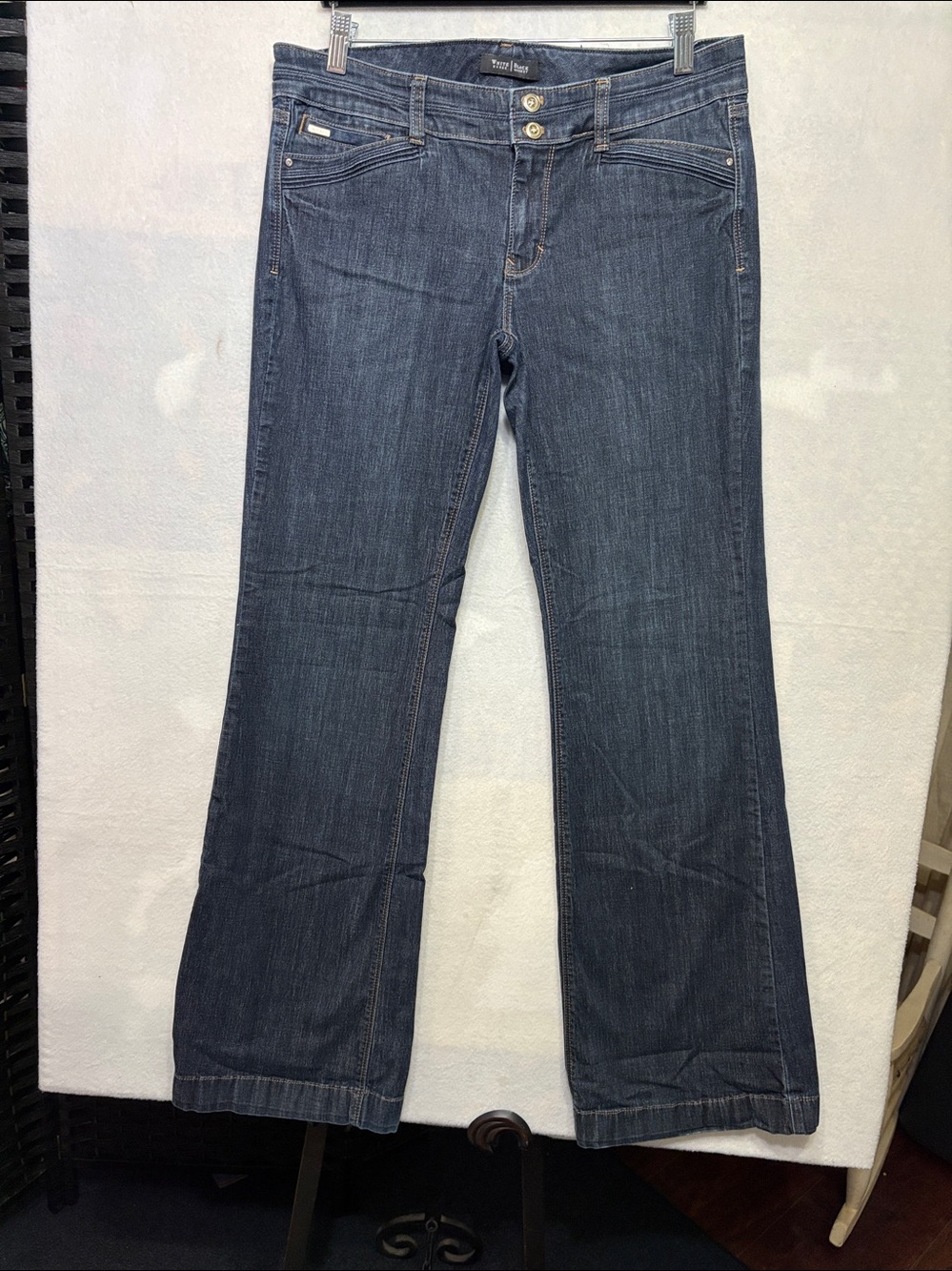 White House Black Market Dark Blue Trouser-Leg Jeans 8
